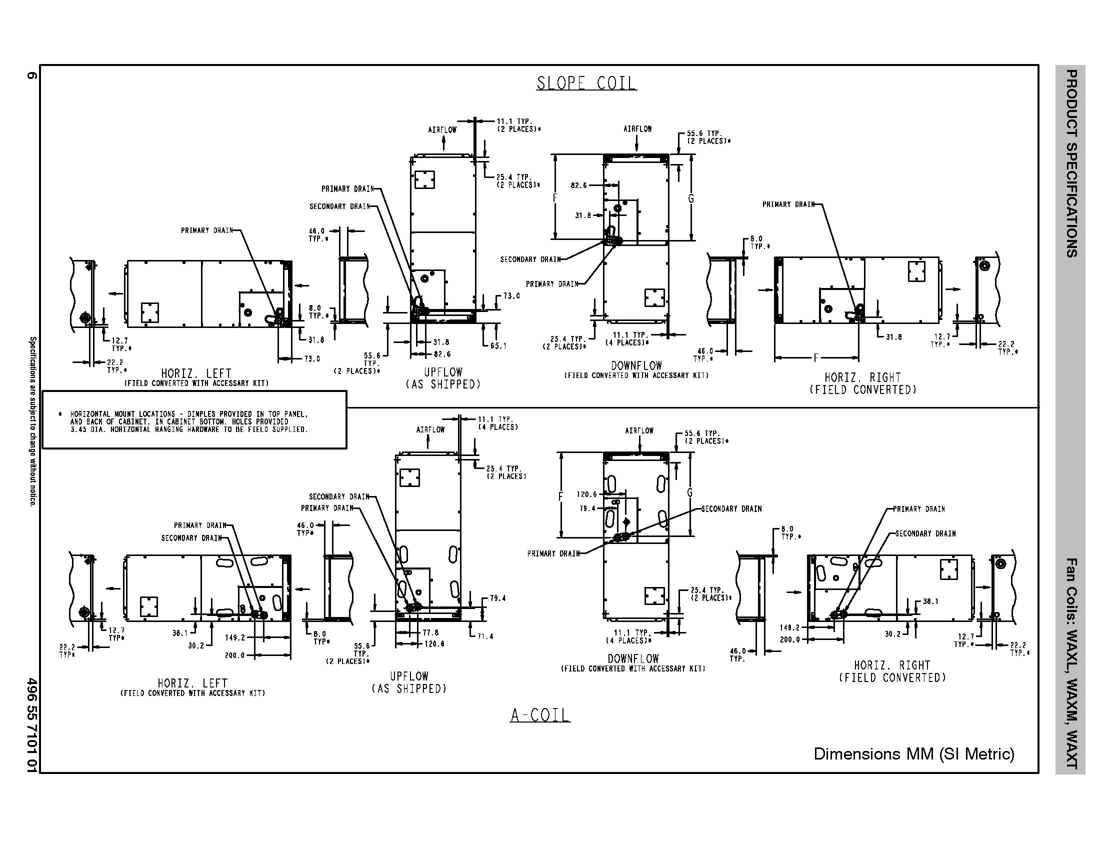 3.5 Ton EcoTemp ECM Motor TXV Air Handler WAXL424A
